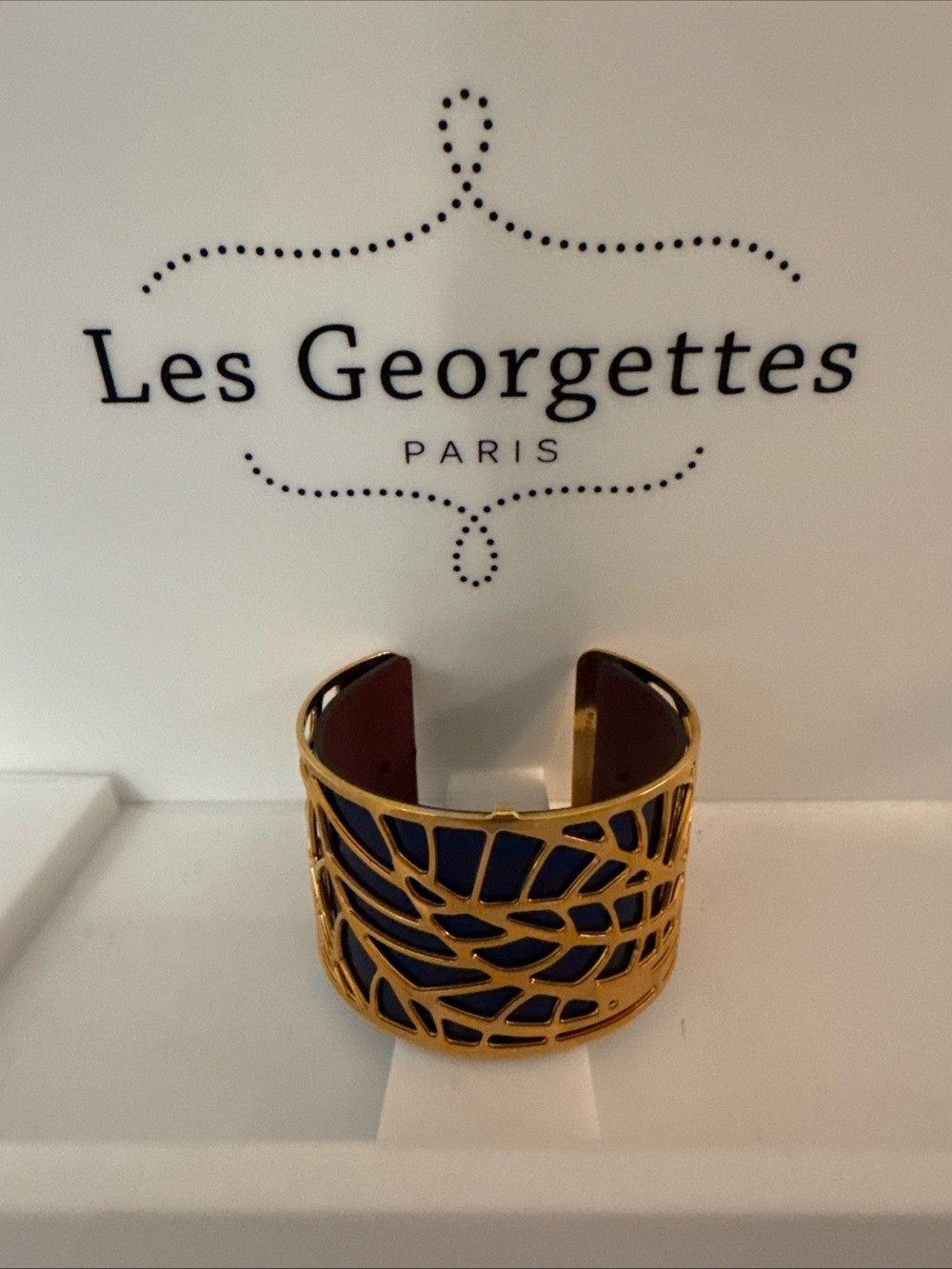 Les Georgettes Rose Gold Cuff Bracelet with Reversible Leathers